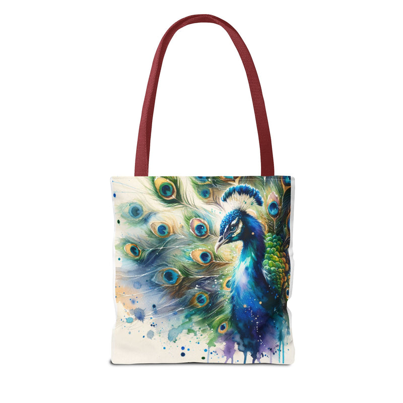 Elegant Peacock Tote Bag - Vibrant Art Carryall for Eco-Friendly Style