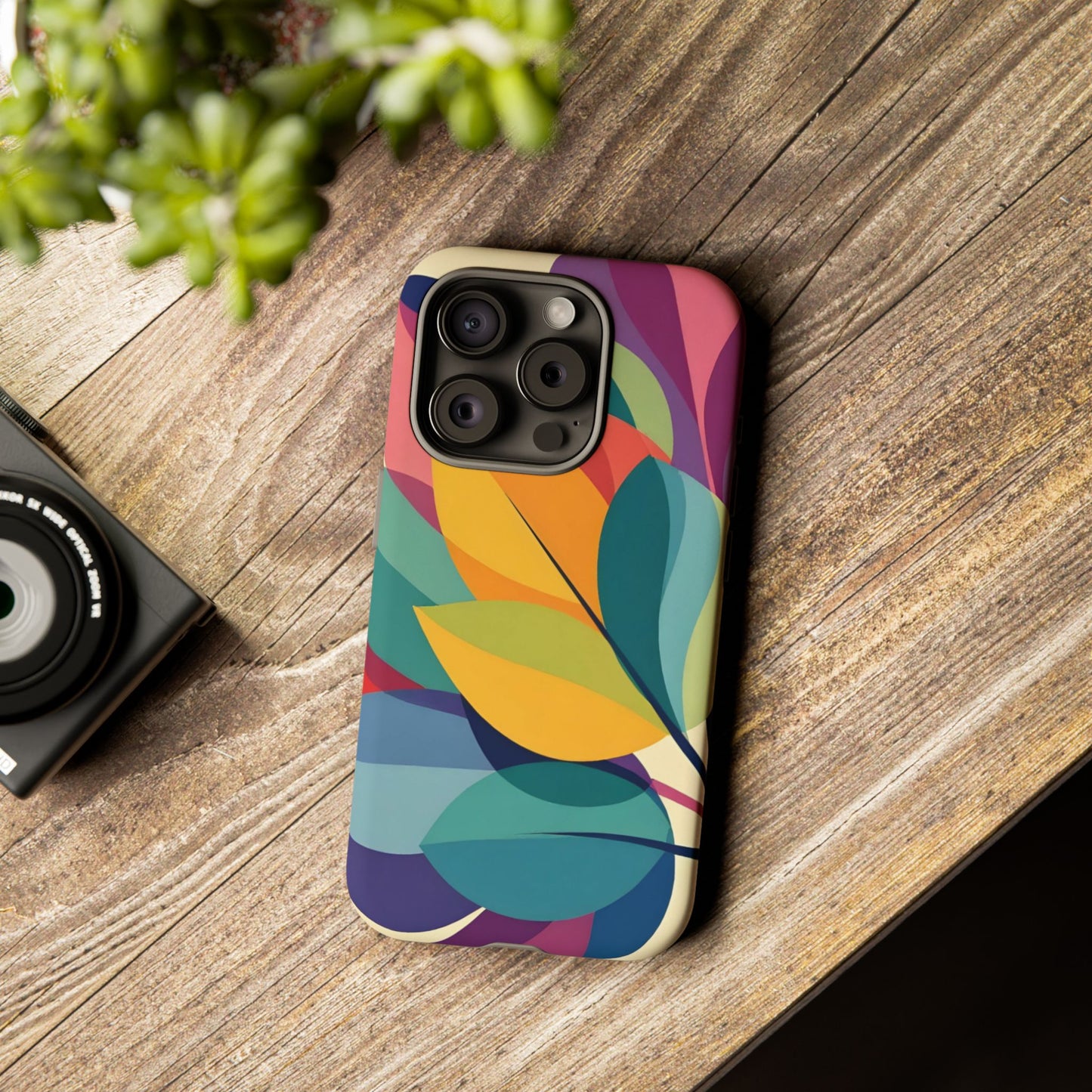 Colorful Leaf Phone Case, Tough TPU Cover, Eco-Friendly Design, Perfect Gift for Nature Lovers, Vibrant Floral Style