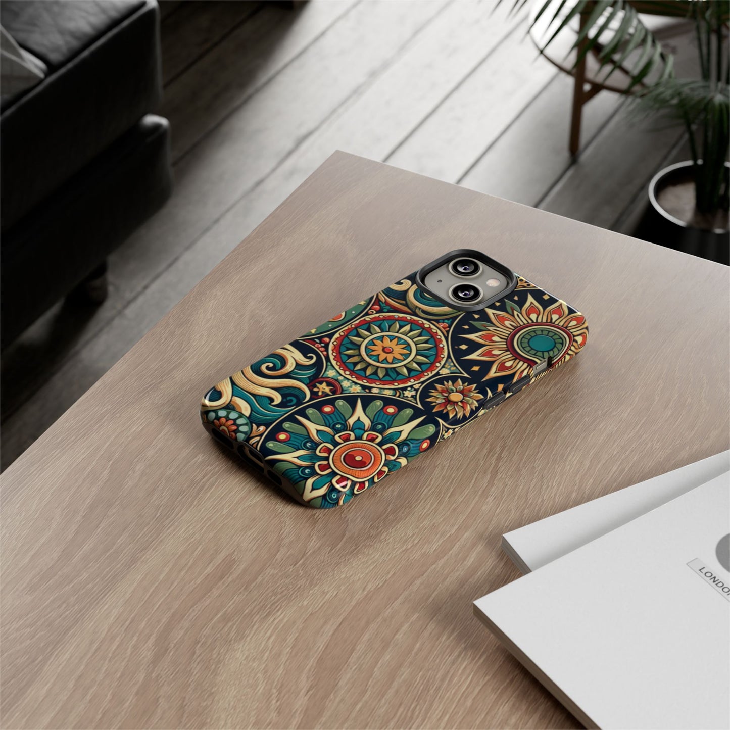 Boho Phone Case with Colorful Mandala Design, Stylish Phone Cover, Trendy Case for Women, Gift for Her, Bohemian Style Accessories