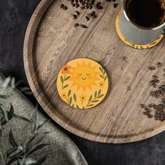 Sunny Floral Coasters - Cheerful Drinkware Accessories for Home & Gifts