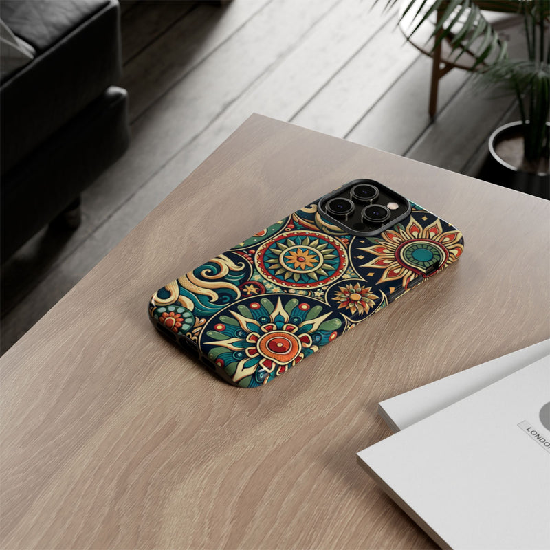 Boho Phone Case with Colorful Mandala Design, Stylish Phone Cover, Trendy Case for Women, Gift for Her, Bohemian Style Accessories