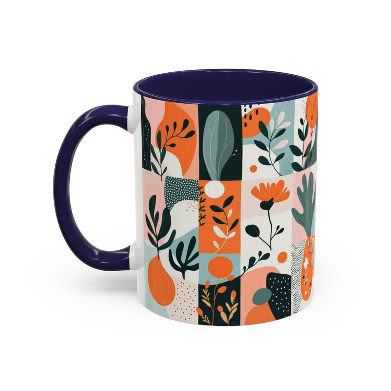 Botanical Accent Coffee Mug - Colorful Floral Design (11, 15oz)