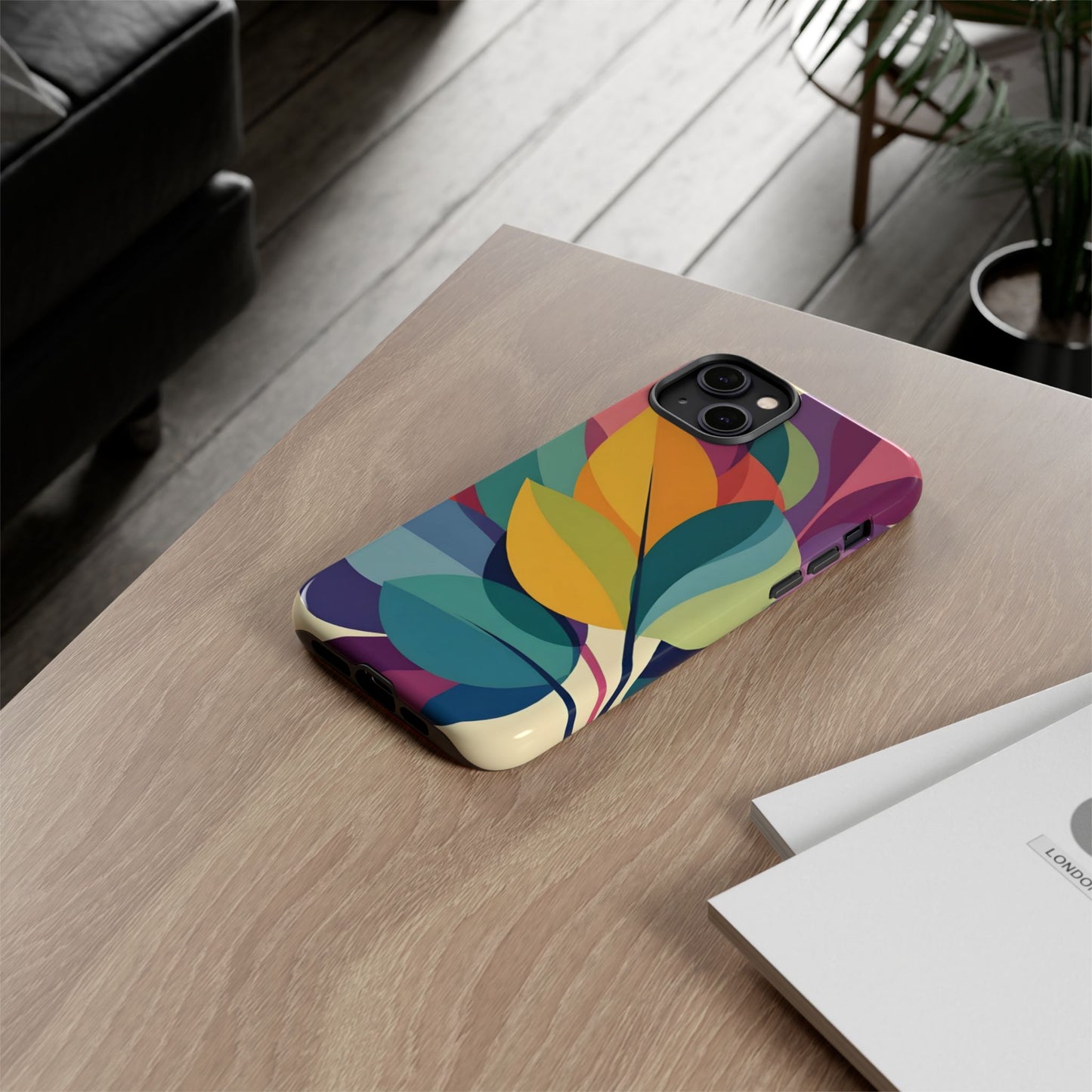 Colorful Leaf Phone Case, Tough TPU Cover, Eco-Friendly Design, Perfect Gift for Nature Lovers, Vibrant Floral Style