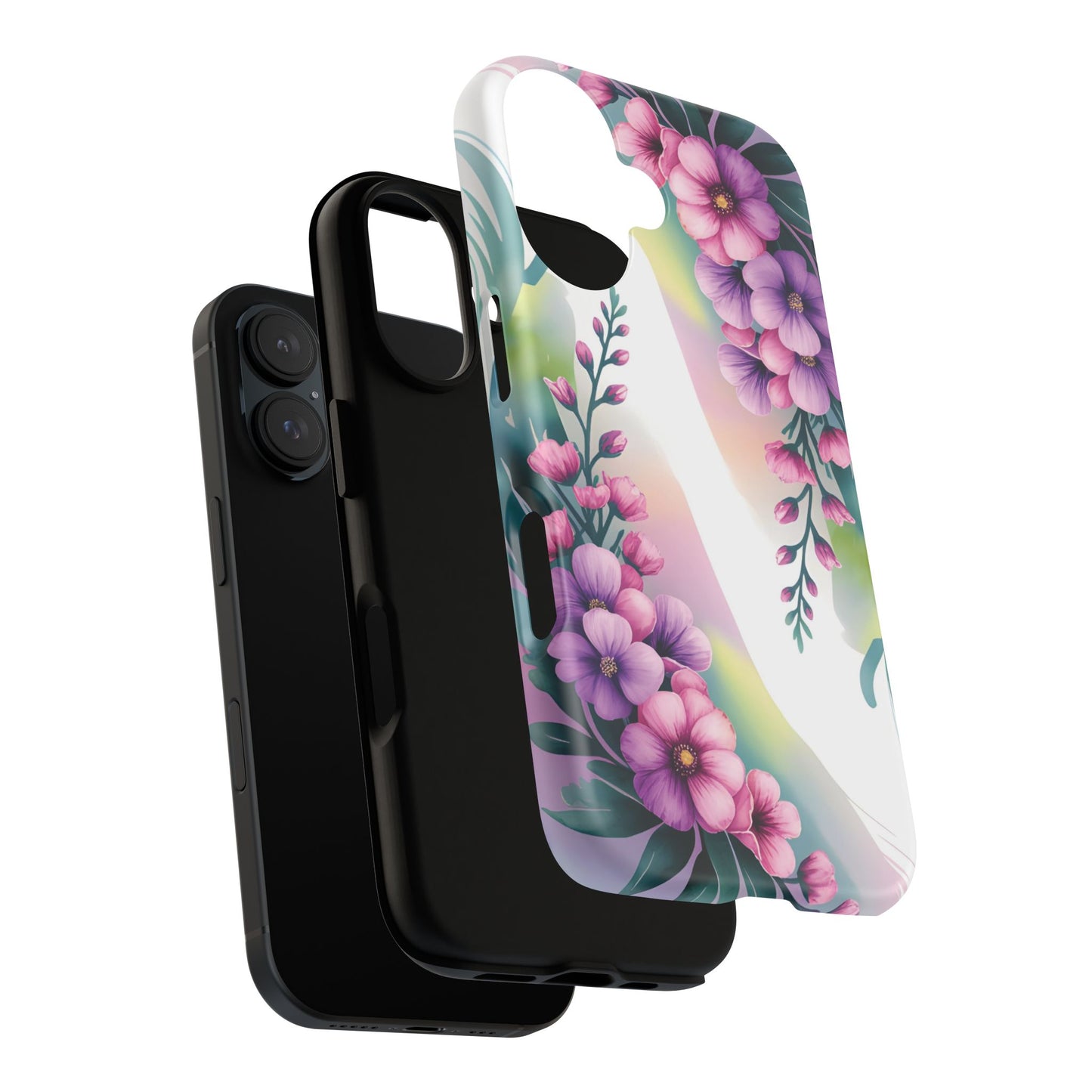 Floral Phone Case with Tough Protection, Stylish Cover for Smartphone, Flower Design Case, Gift for Her, Customizable Phone Accessories