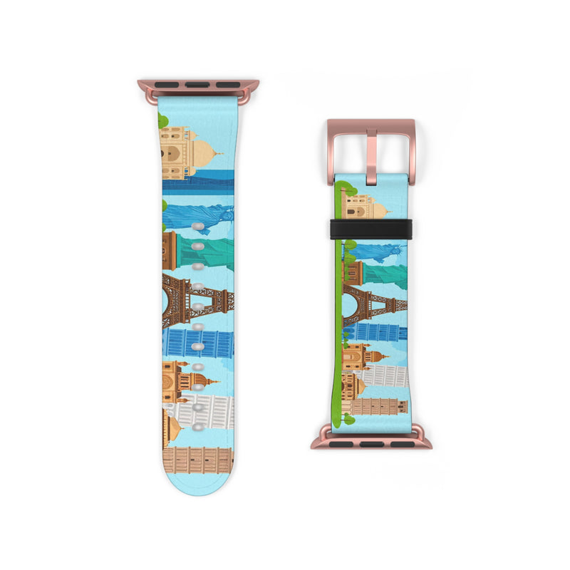 World Landmark Watch Band - Travel-Inspired Design for Adventurers
