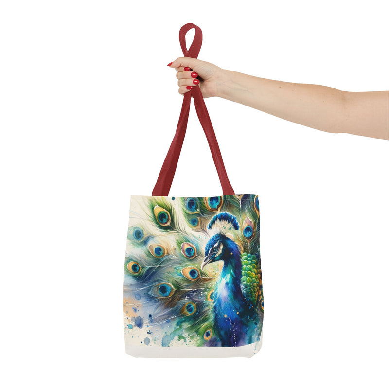 Elegant Peacock Tote Bag - Vibrant Art Carryall for Eco-Friendly Style