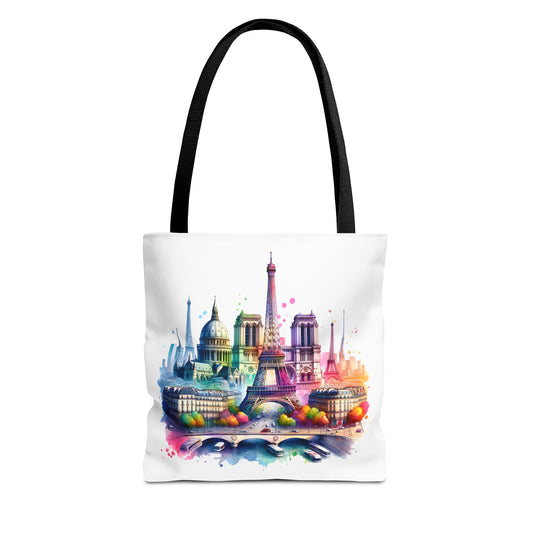 Vibrant Cityscape Tote Bag | Colorful Paris & London Design