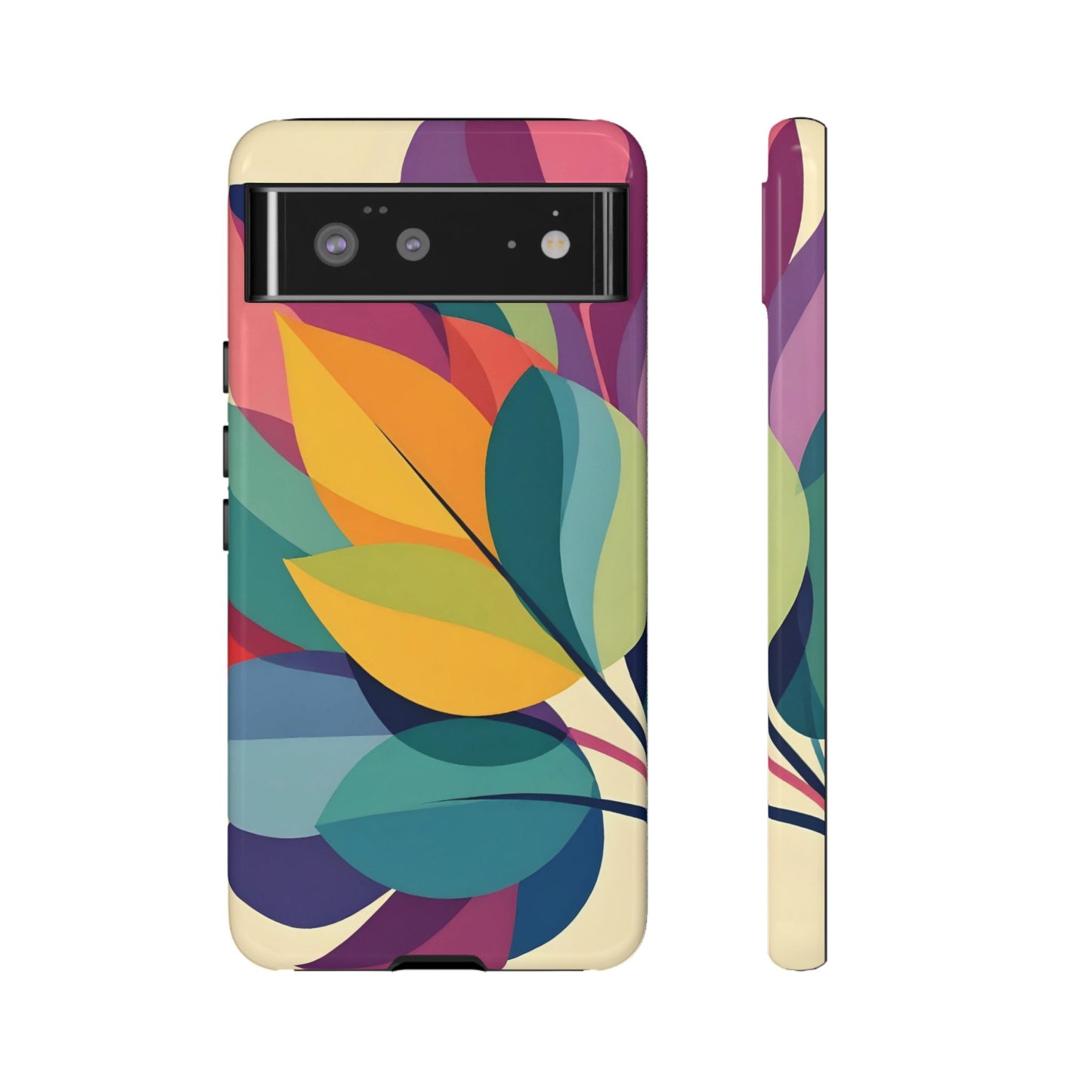 Colorful Leaf Phone Case, Tough TPU Cover, Eco-Friendly Design, Perfect Gift for Nature Lovers, Vibrant Floral Style