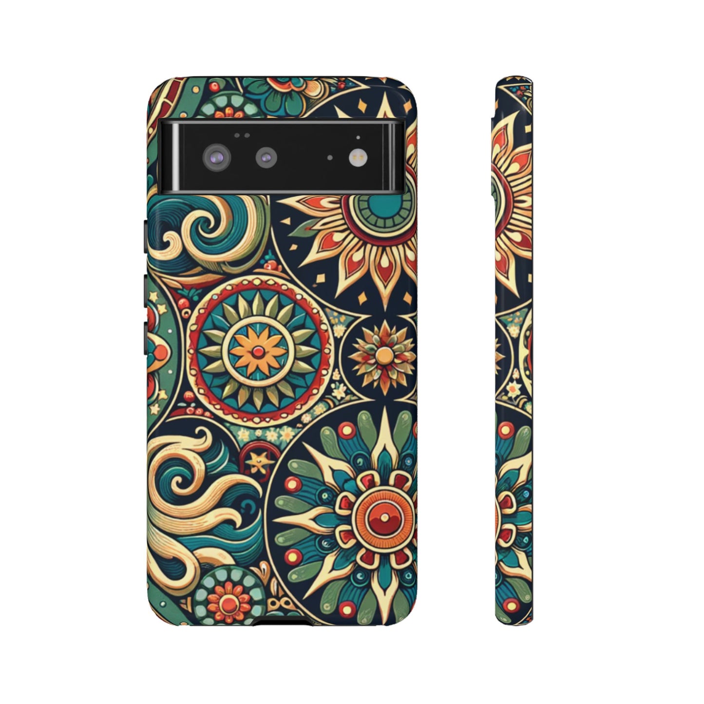 Boho Phone Case with Colorful Mandala Design, Stylish Phone Cover, Trendy Case for Women, Gift for Her, Bohemian Style Accessories