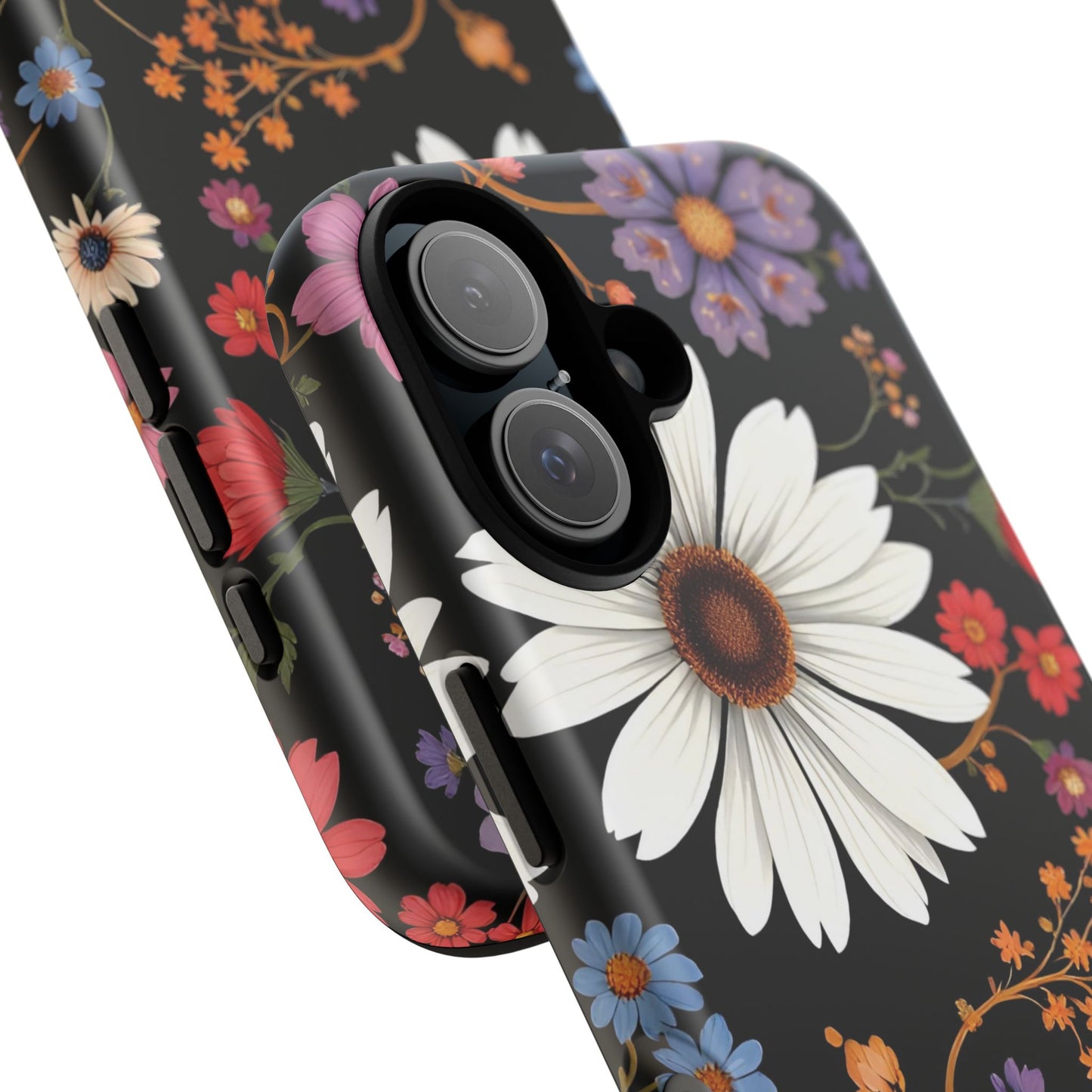 Floral Tough Phone Case - Elegant Daisy Design for Nature Lovers