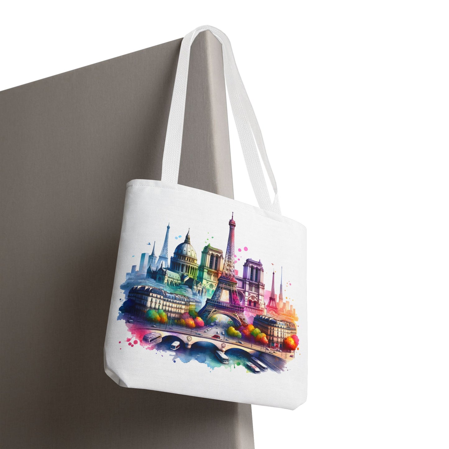 Vibrant Cityscape Tote Bag | Colorful Paris & London Design