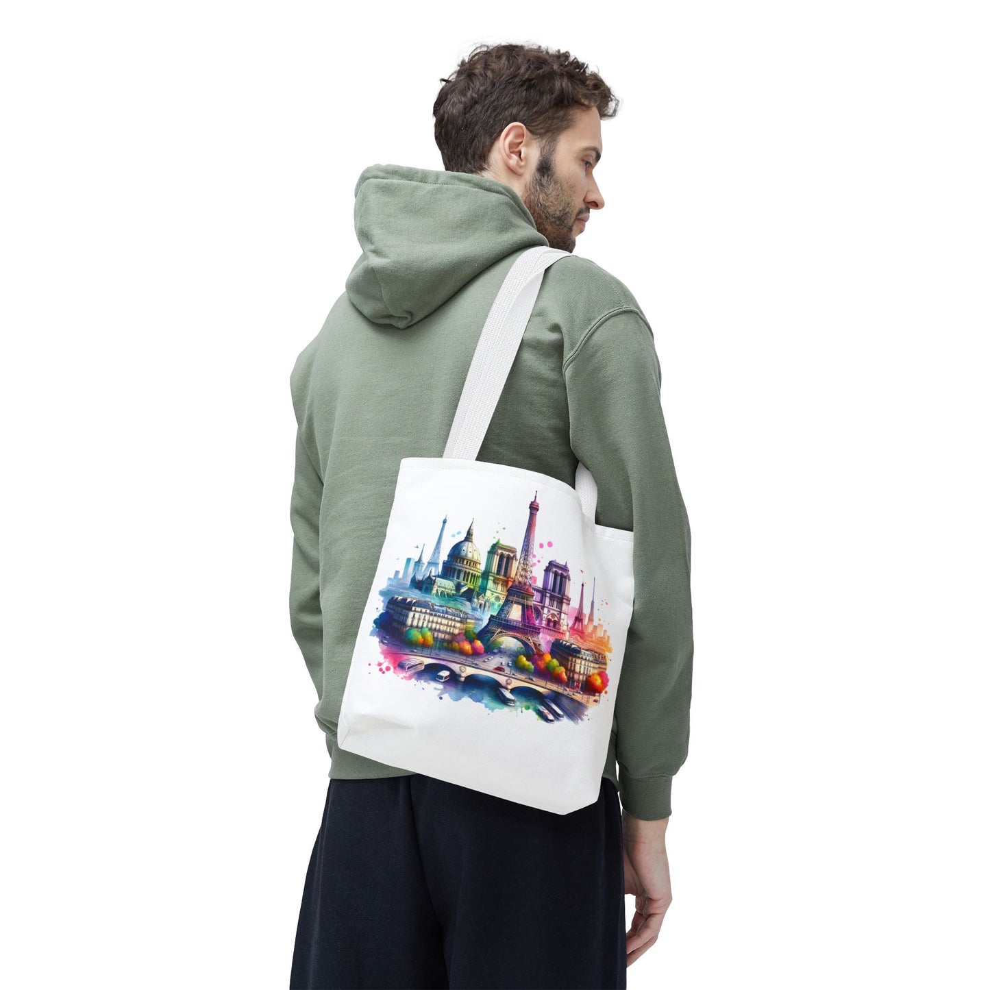 Vibrant Cityscape Tote Bag | Colorful Paris & London Design