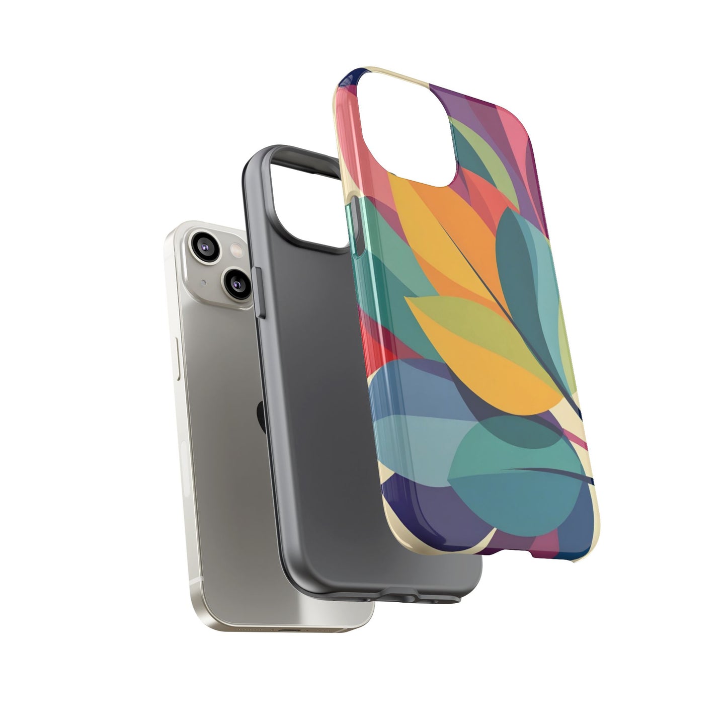 Colorful Leaf Phone Case, Tough TPU Cover, Eco-Friendly Design, Perfect Gift for Nature Lovers, Vibrant Floral Style