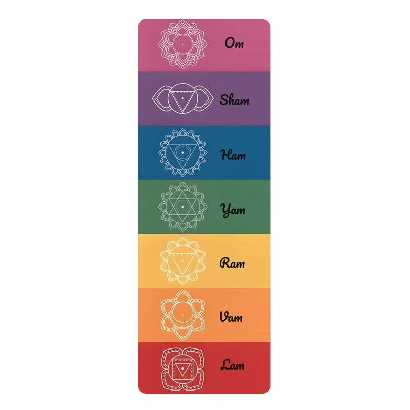 Chakra Rubber Yoga Mat for Mindfulness & Fitness, Eco-Friendly Exercise Mat, Yoga Accessories, Meditation, Gift for Yogis