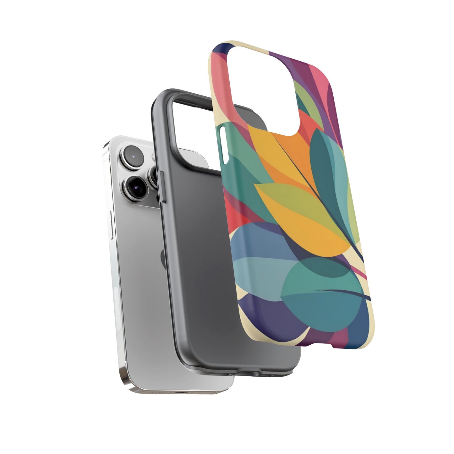 Colorful Leaf Phone Case, Tough TPU Cover, Eco-Friendly Design, Perfect Gift for Nature Lovers, Vibrant Floral Style