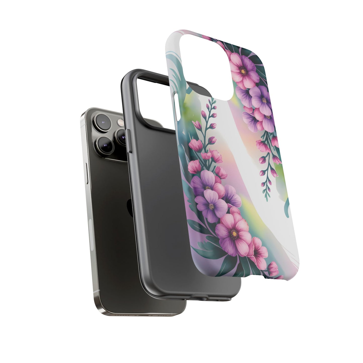 Floral Phone Case with Tough Protection, Stylish Cover for Smartphone, Flower Design Case, Gift for Her, Customizable Phone Accessories