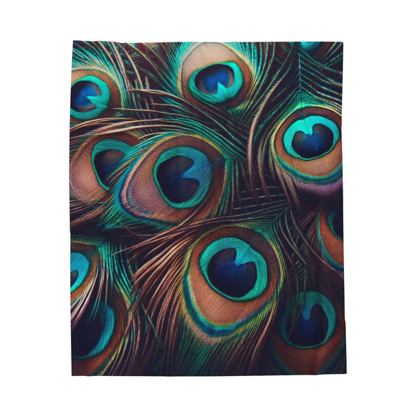 Peacock Velvet Plush Blanket - Cozy Home Decor
