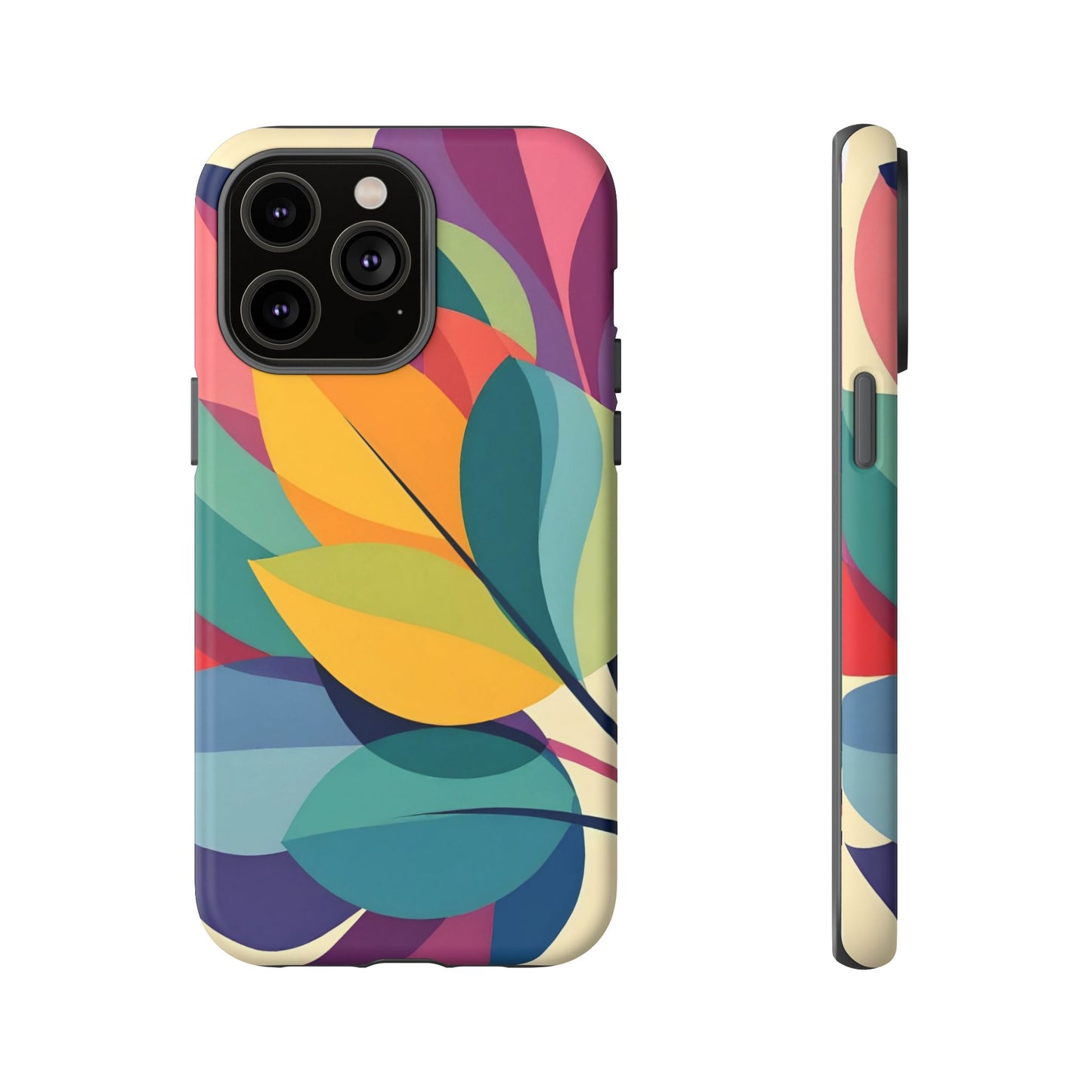Colorful Leaf Phone Case, Tough TPU Cover, Eco-Friendly Design, Perfect Gift for Nature Lovers, Vibrant Floral Style