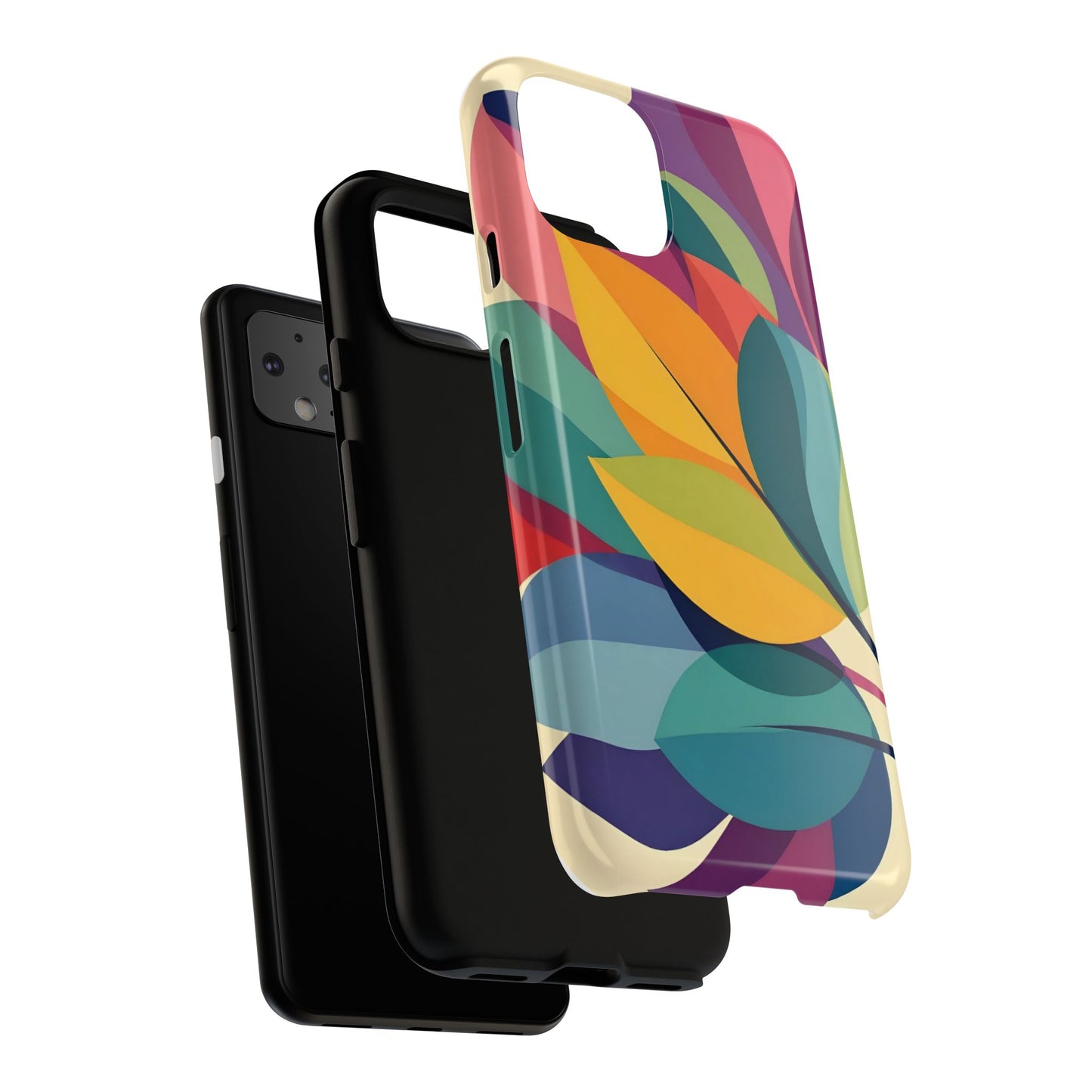 Colorful Leaf Phone Case, Tough TPU Cover, Eco-Friendly Design, Perfect Gift for Nature Lovers, Vibrant Floral Style