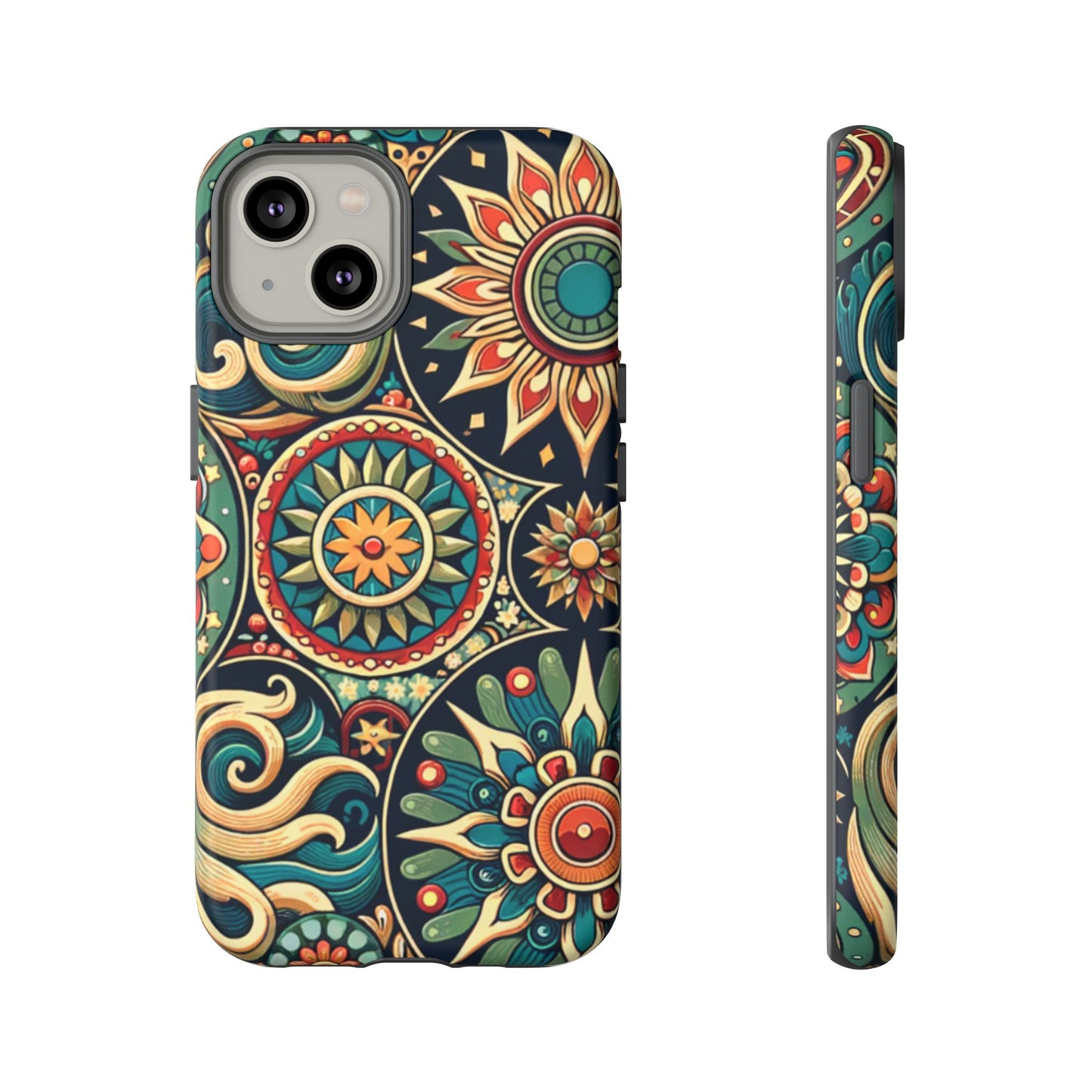 Boho Phone Case with Colorful Mandala Design, Stylish Phone Cover, Trendy Case for Women, Gift for Her, Bohemian Style Accessories