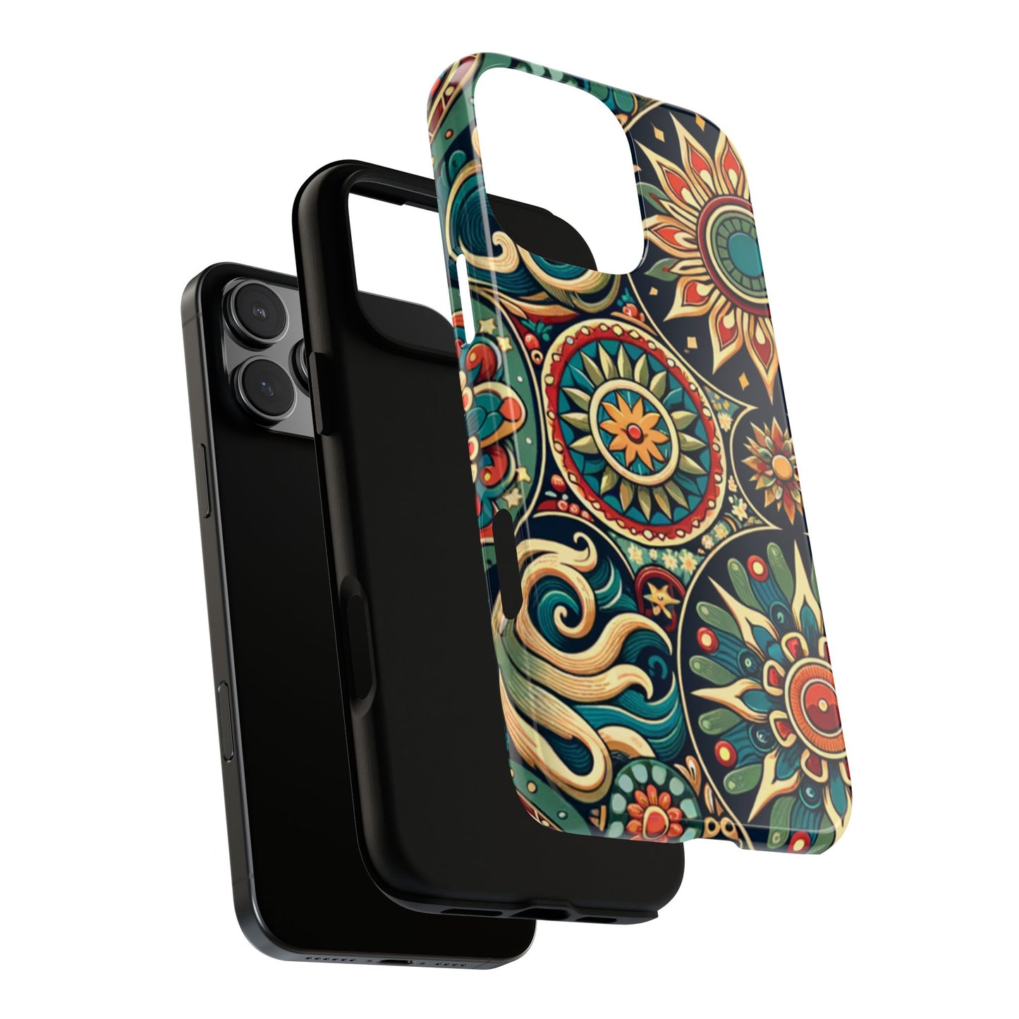 Boho Phone Case with Colorful Mandala Design, Stylish Phone Cover, Trendy Case for Women, Gift for Her, Bohemian Style Accessories