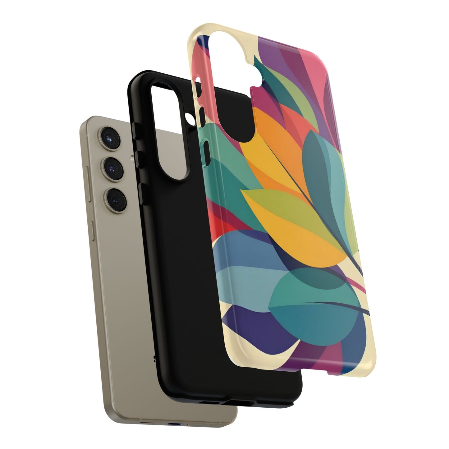 Colorful Leaf Phone Case, Tough TPU Cover, Eco-Friendly Design, Perfect Gift for Nature Lovers, Vibrant Floral Style