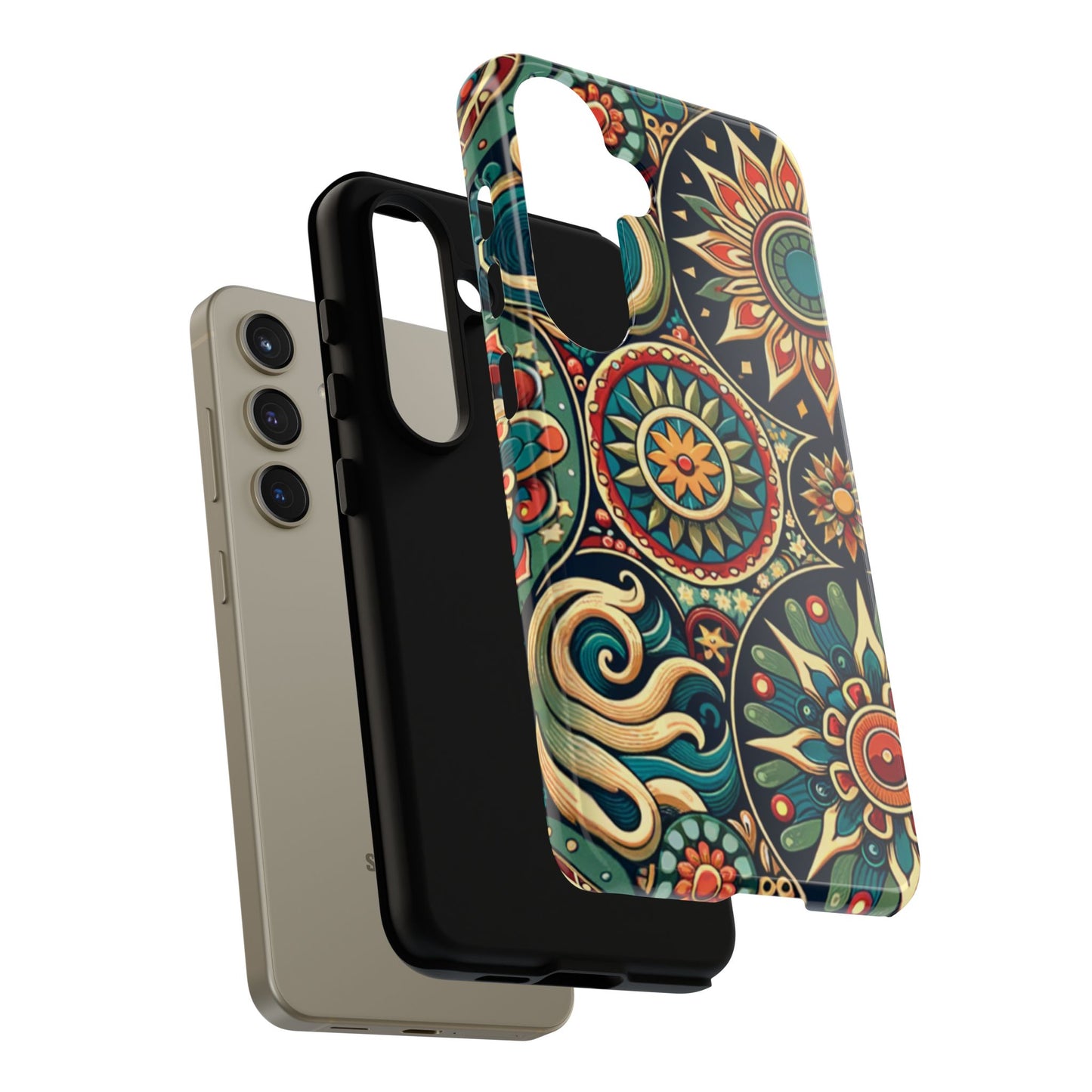 Boho Phone Case with Colorful Mandala Design, Stylish Phone Cover, Trendy Case for Women, Gift for Her, Bohemian Style Accessories