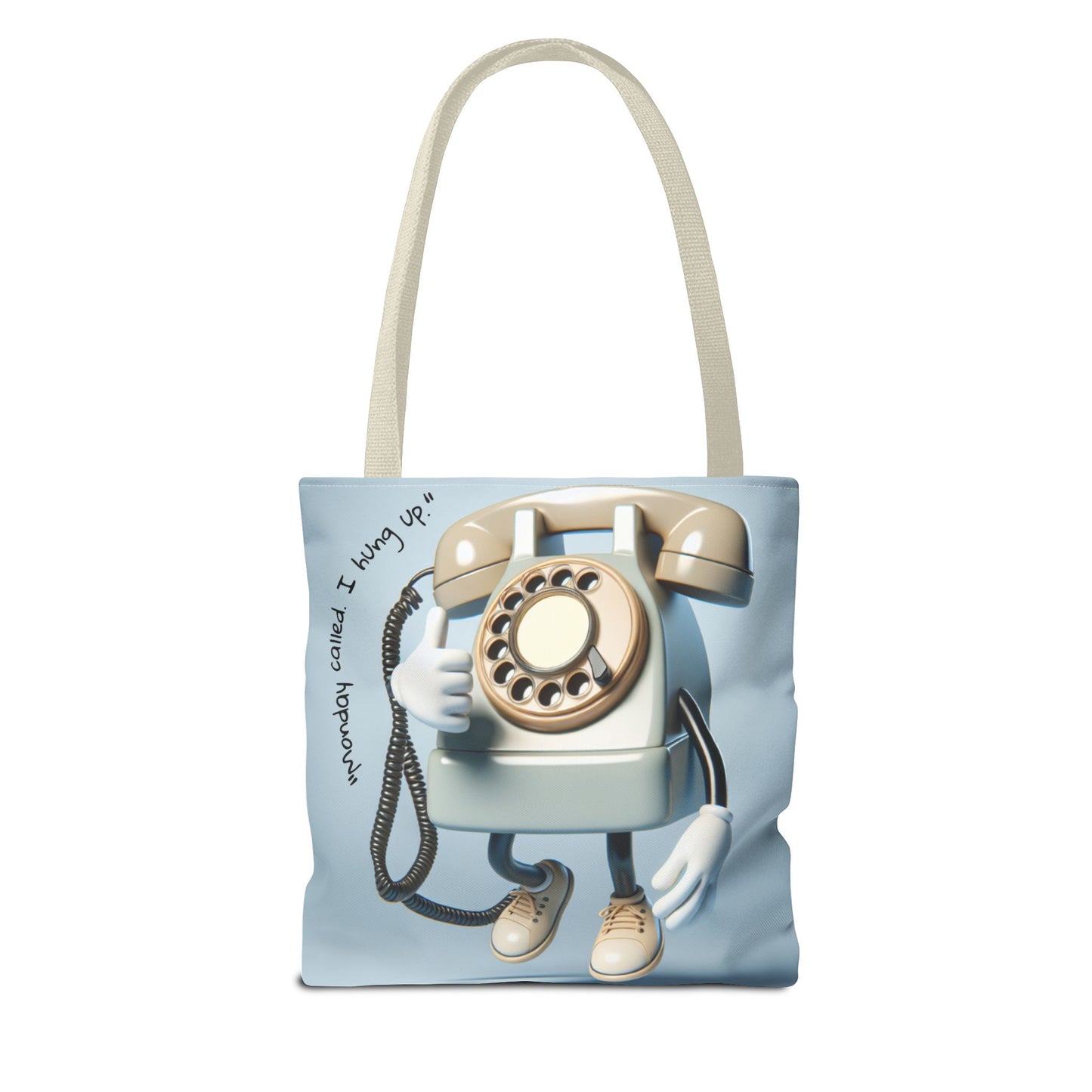 Vintage Phone Monday Tote Bag – Whimsical Design, Perfect for Casual Days