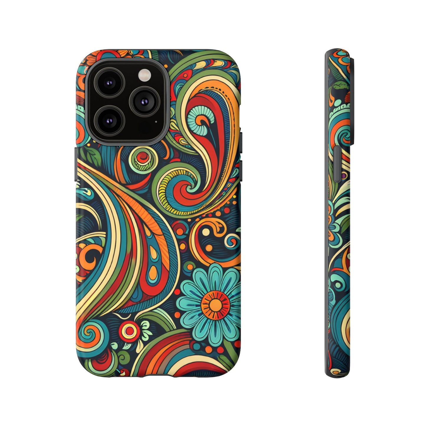 Bohemian Floral Phone Case - Colorful Tough Cover for Stylish Protection