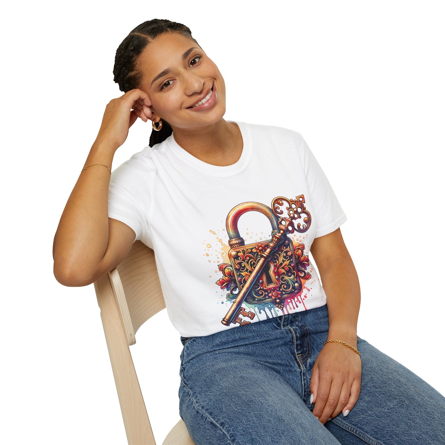 Artistic Key & Lock T-Shirt for Creative Souls