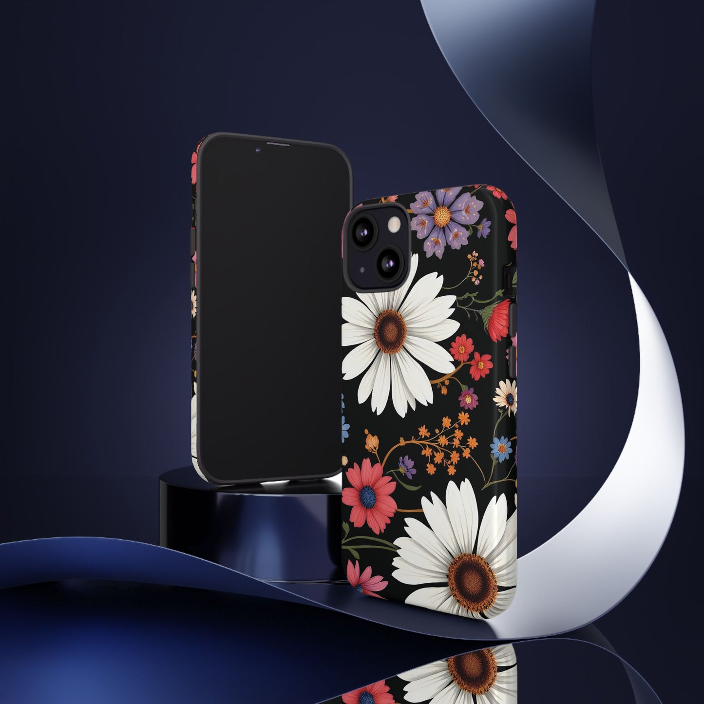 Floral Tough Phone Case - Elegant Daisy Design for Nature Lovers