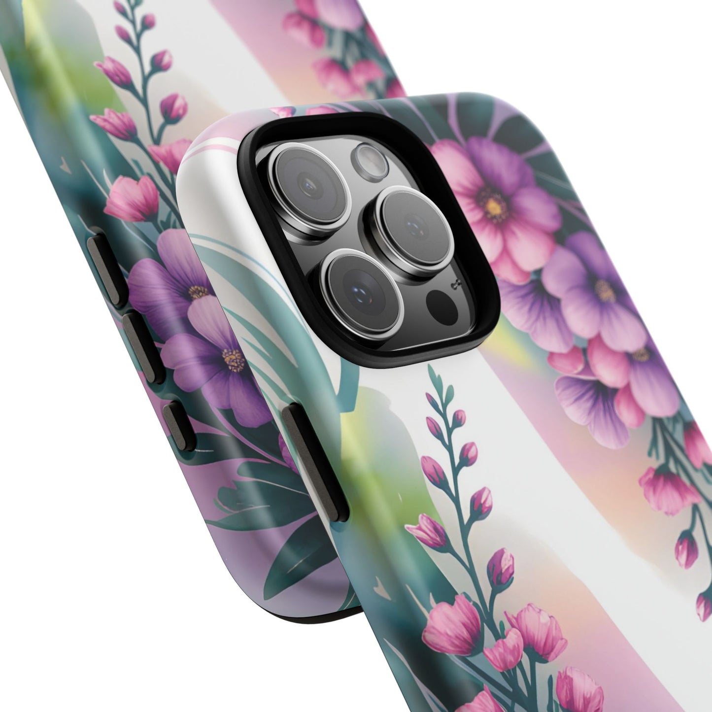 Floral Phone Case with Tough Protection, Stylish Cover for Smartphone, Flower Design Case, Gift for Her, Customizable Phone Accessories