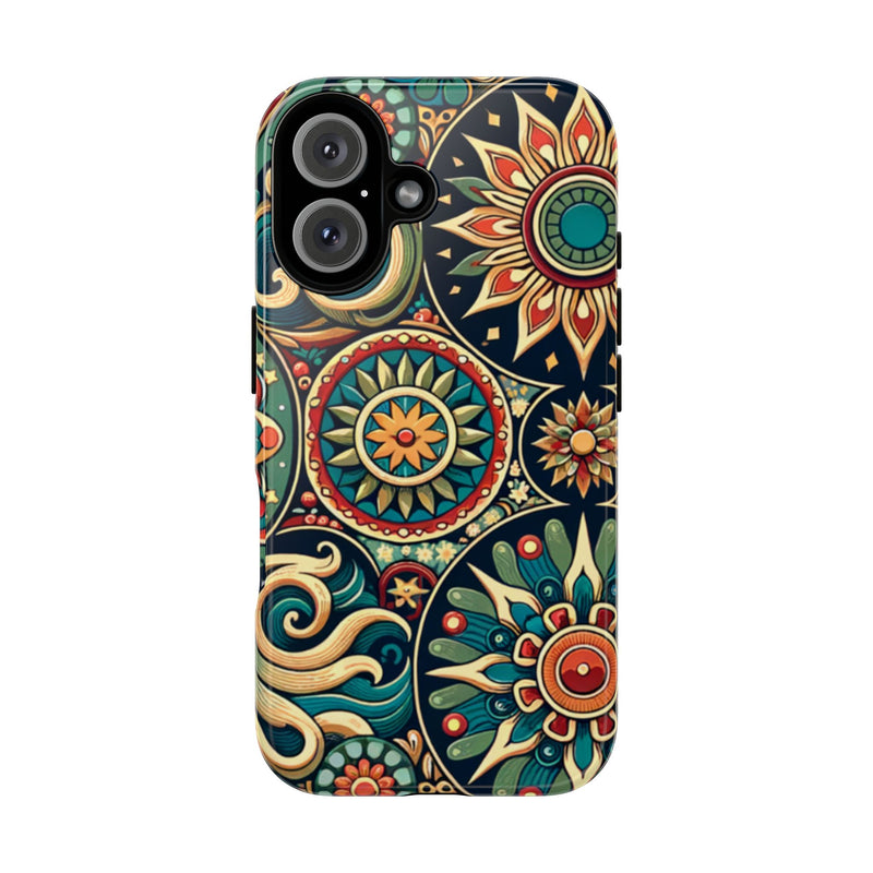Boho Phone Case with Colorful Mandala Design, Stylish Phone Cover, Trendy Case for Women, Gift for Her, Bohemian Style Accessories