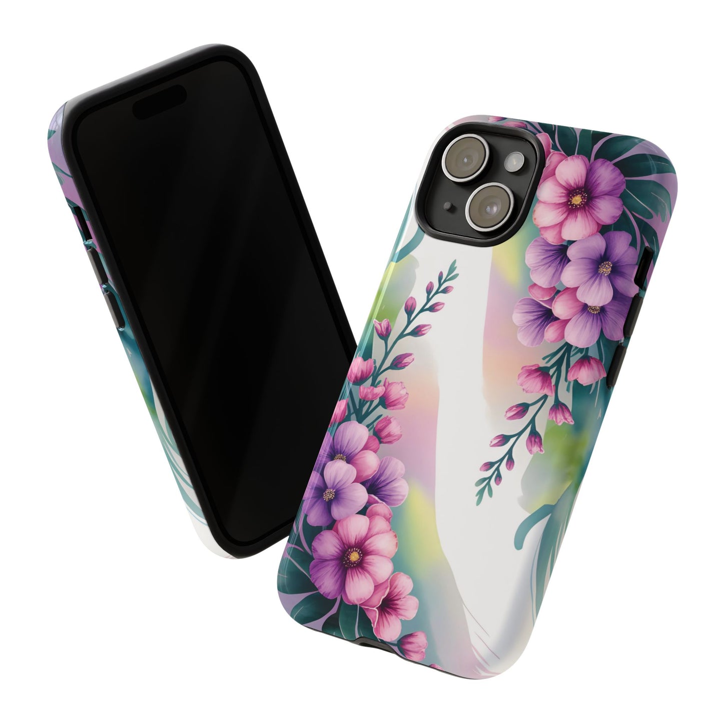 Floral Phone Case with Tough Protection, Stylish Cover for Smartphone, Flower Design Case, Gift for Her, Customizable Phone Accessories