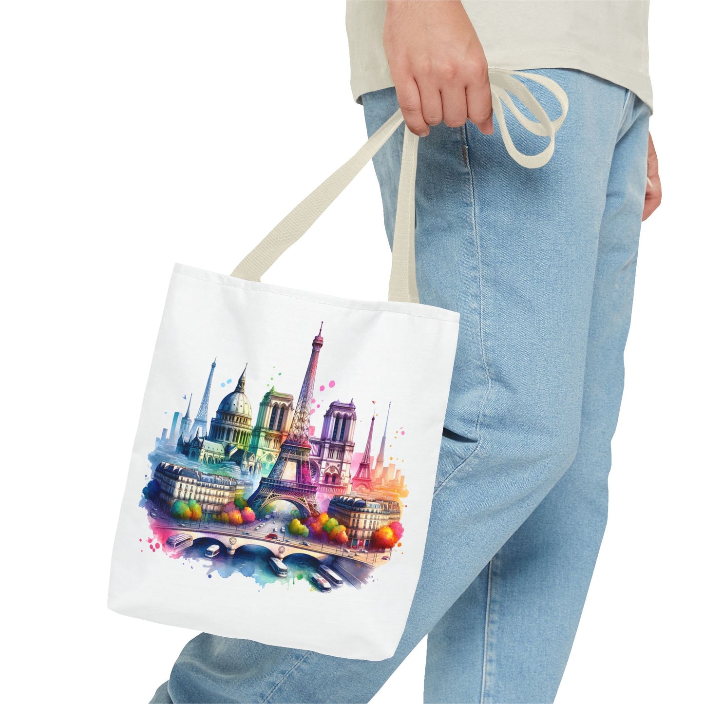 Vibrant Cityscape Tote Bag | Colorful Paris & London Design