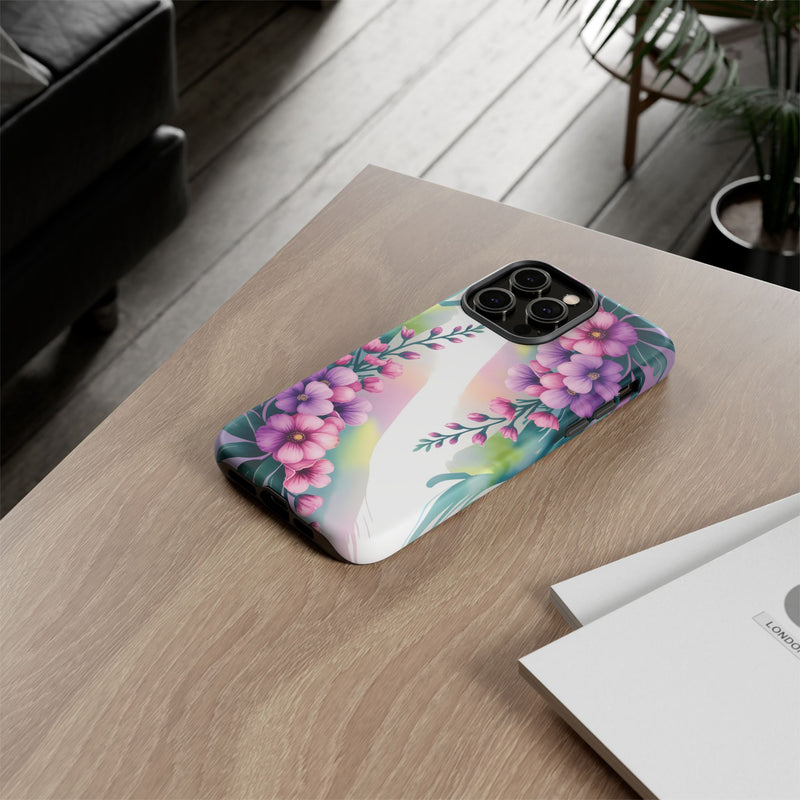 Floral Phone Case with Tough Protection, Stylish Cover for Smartphone, Flower Design Case, Gift for Her, Customizable Phone Accessories