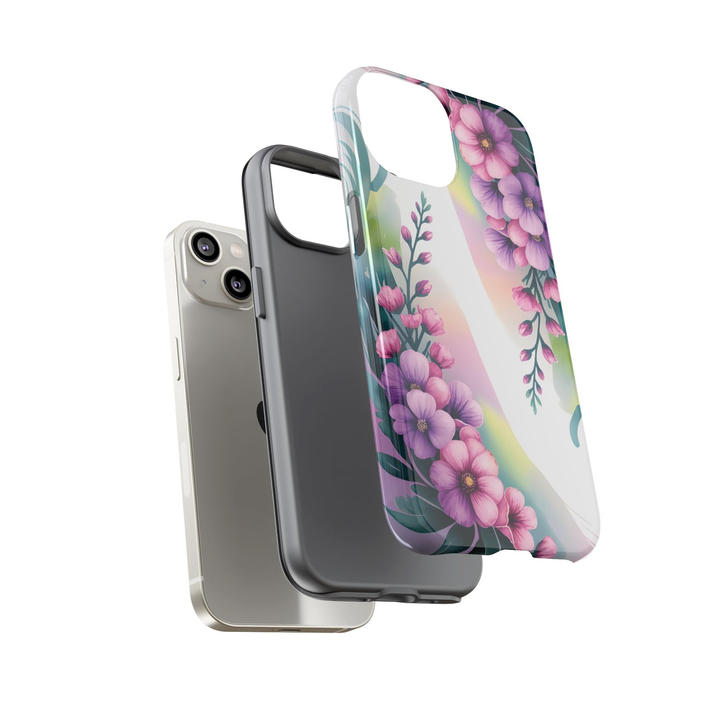 Floral Phone Case with Tough Protection, Stylish Cover for Smartphone, Flower Design Case, Gift for Her, Customizable Phone Accessories