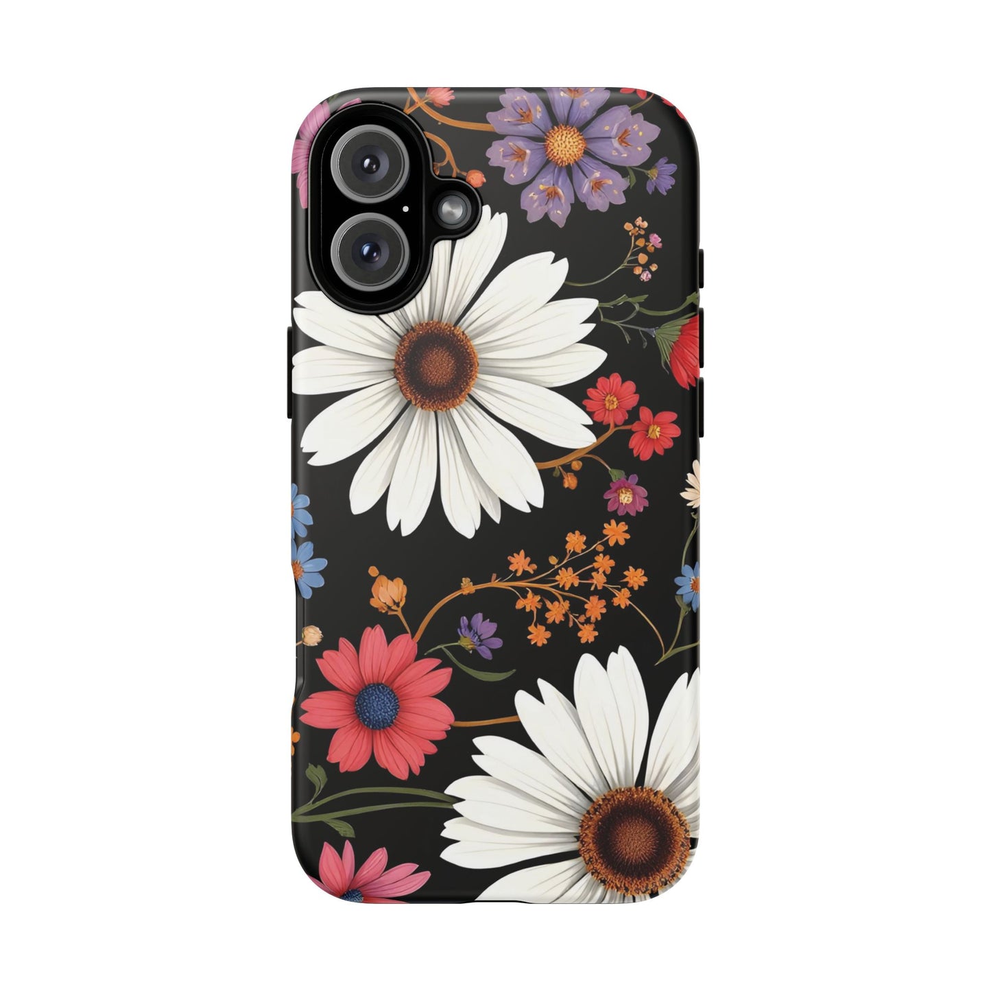 Floral Tough Phone Case - Elegant Daisy Design for Nature Lovers