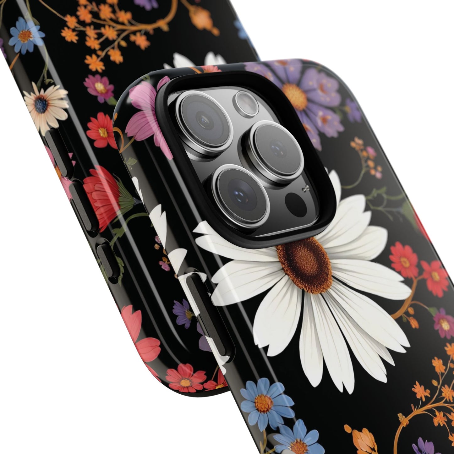 Floral Tough Phone Case - Elegant Daisy Design for Nature Lovers