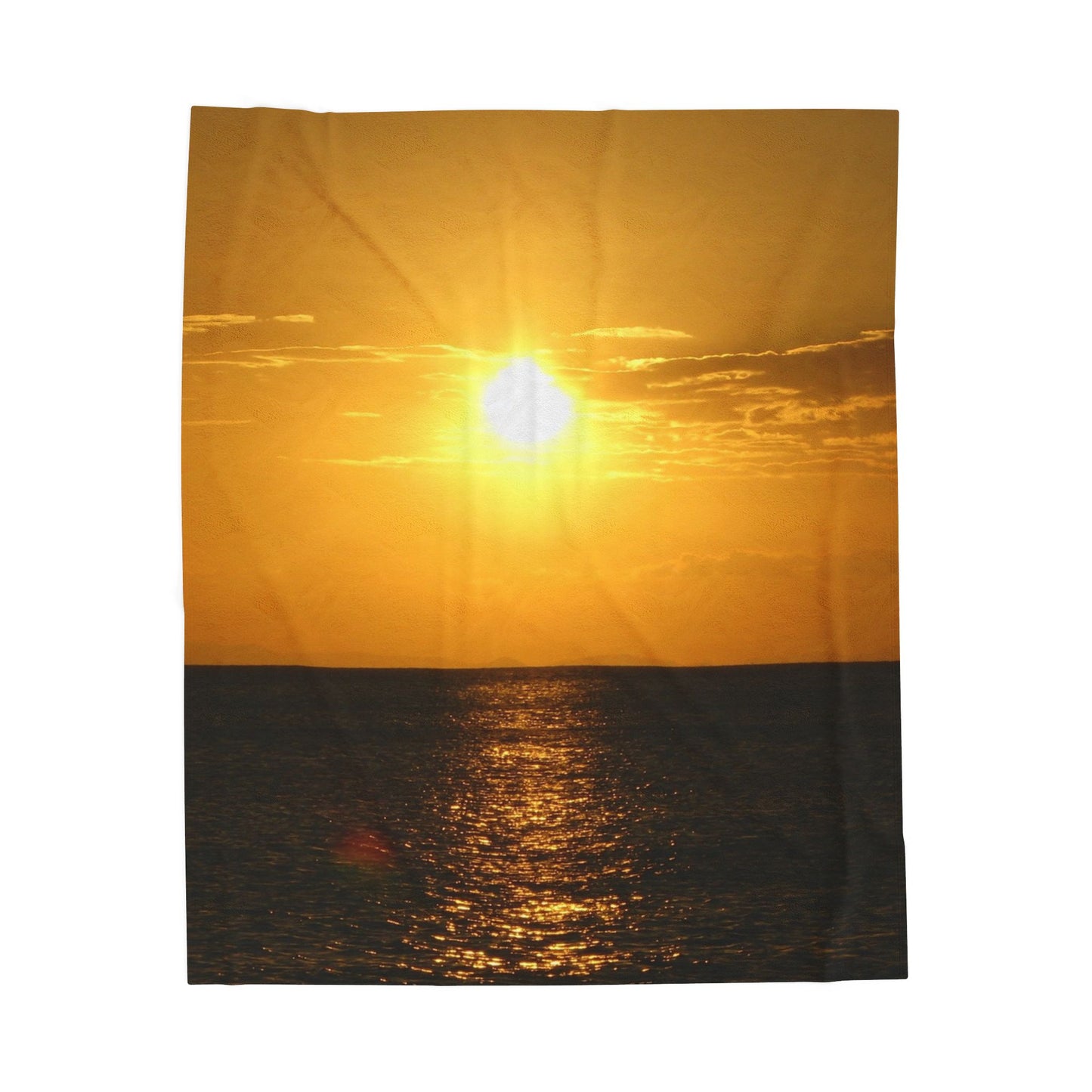 Sunset Ocean Velveteen Plush Blanket - Cozy Gift for Home Decor