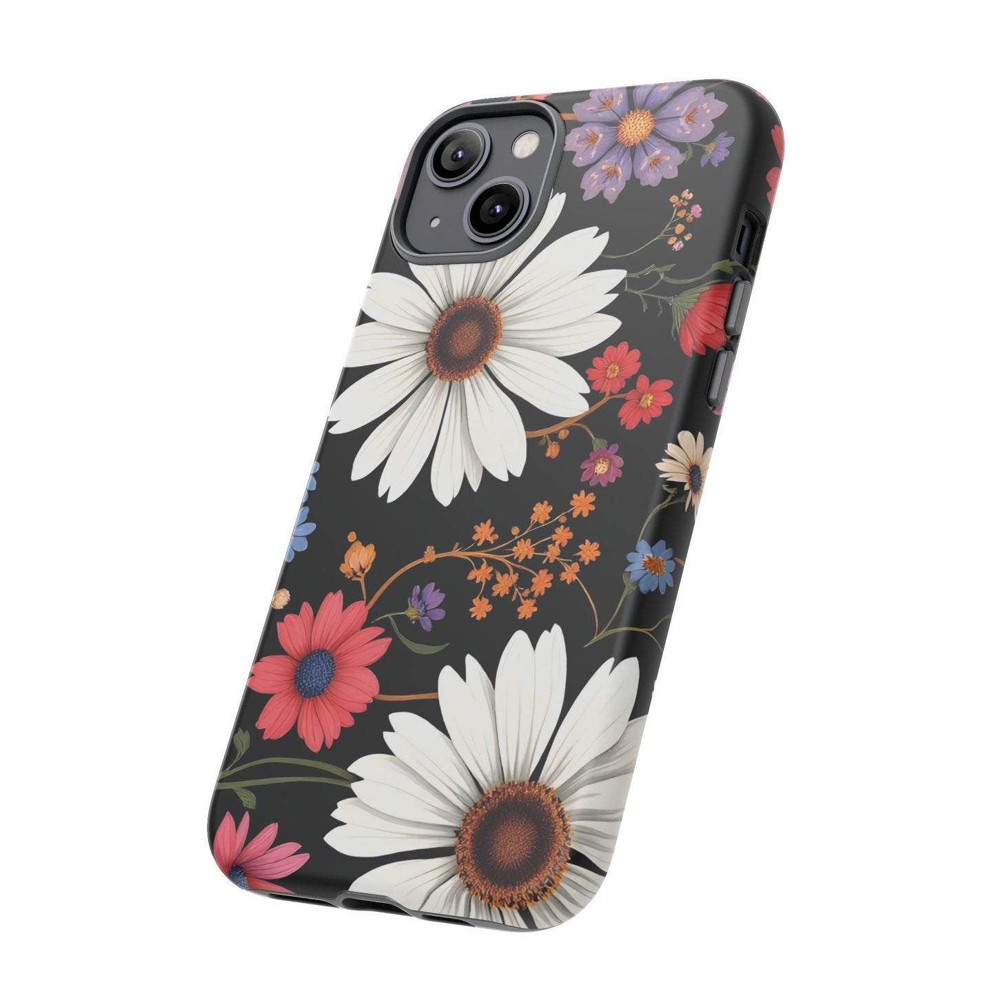 Floral Tough Phone Case - Elegant Daisy Design for Nature Lovers