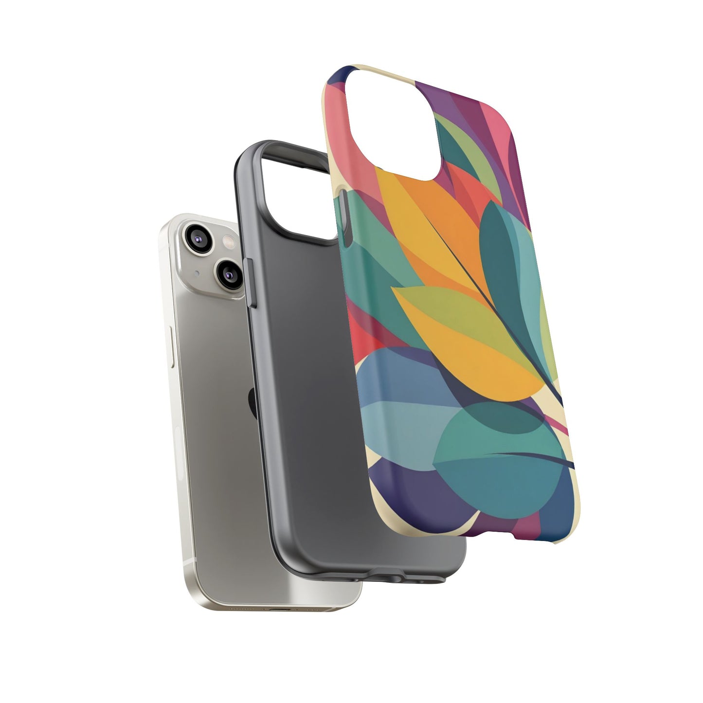 Colorful Leaf Phone Case, Tough TPU Cover, Eco-Friendly Design, Perfect Gift for Nature Lovers, Vibrant Floral Style