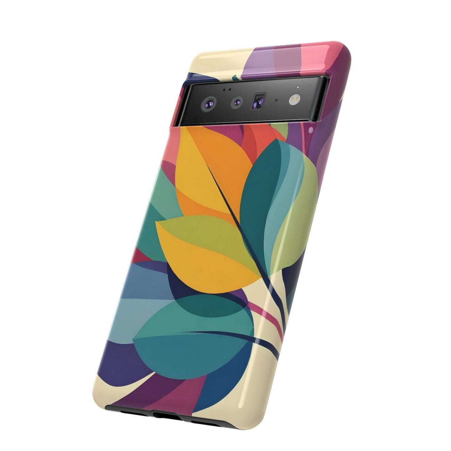 Colorful Leaf Phone Case, Tough TPU Cover, Eco-Friendly Design, Perfect Gift for Nature Lovers, Vibrant Floral Style