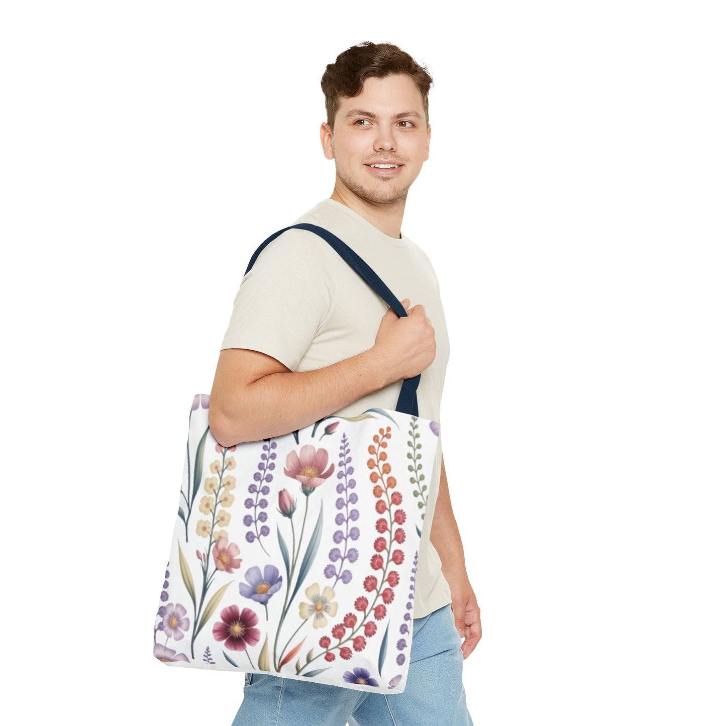 Floral Tote Bag, Stylish Shopping Bag, Reusable Grocery Tote, Summer Outing Purse, Eco-Friendly Gift, Flower Pattern Accessory