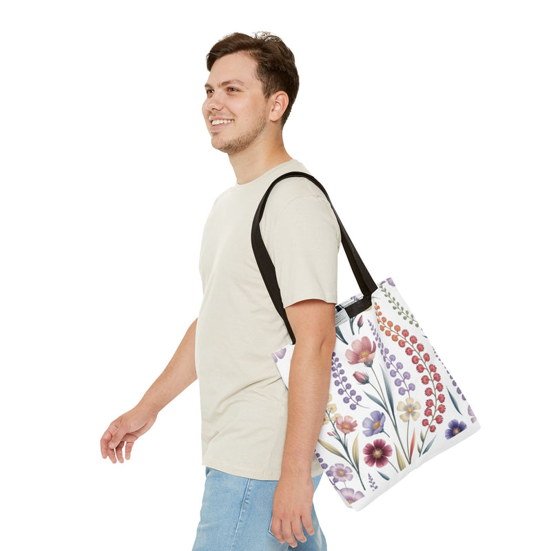 Floral Tote Bag, Stylish Shopping Bag, Reusable Grocery Tote, Summer Outing Purse, Eco-Friendly Gift, Flower Pattern Accessory