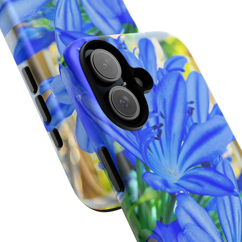 Floral Phone Case - Tough Cases with Blue Flowers Design