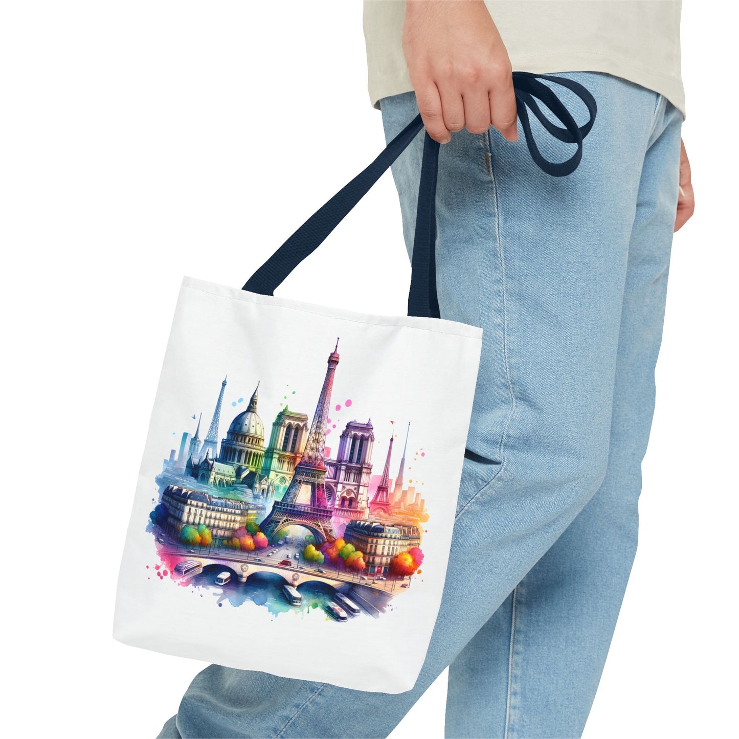 Vibrant Cityscape Tote Bag | Colorful Paris & London Design