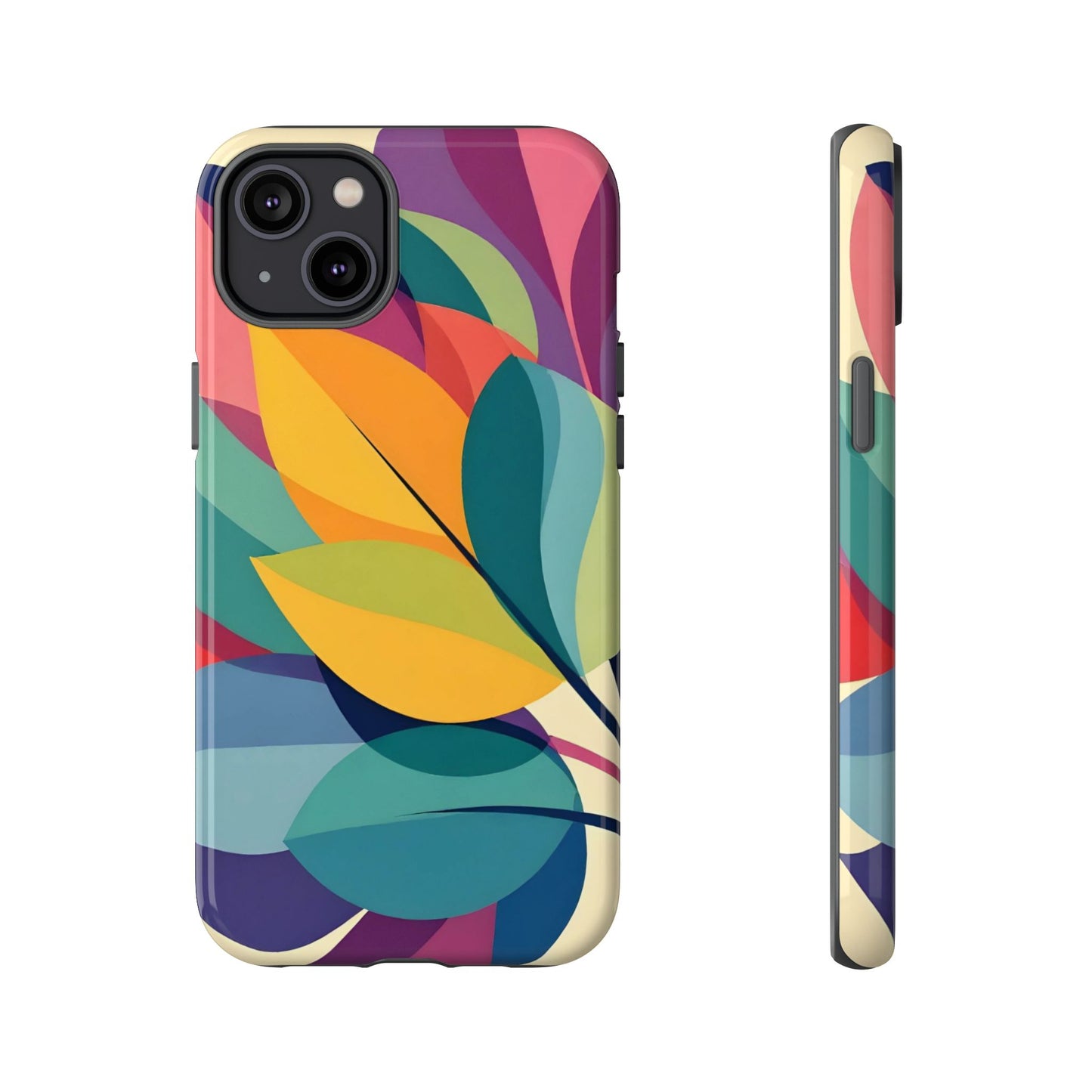Colorful Leaf Phone Case, Tough TPU Cover, Eco-Friendly Design, Perfect Gift for Nature Lovers, Vibrant Floral Style
