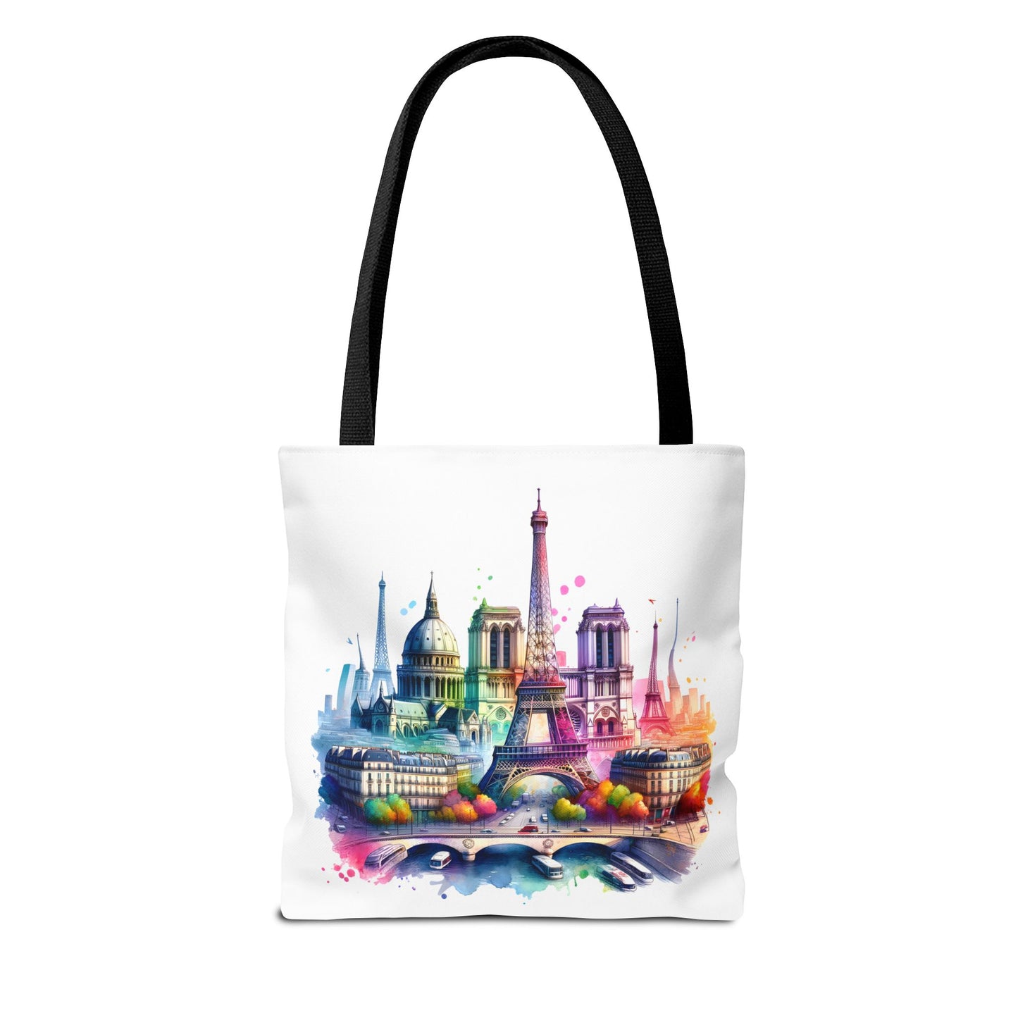 Vibrant Cityscape Tote Bag | Colorful Paris & London Design