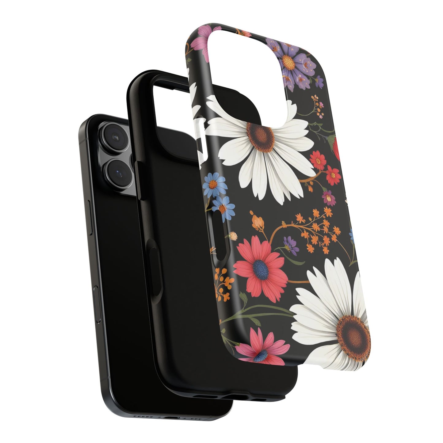 Floral Tough Phone Case - Elegant Daisy Design for Nature Lovers